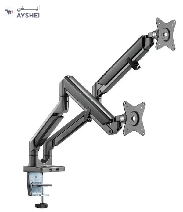 NAVODESK Monitor Desk Mount With Gas Spring Tech And USB Hub Midnight Grey Midnight Grey