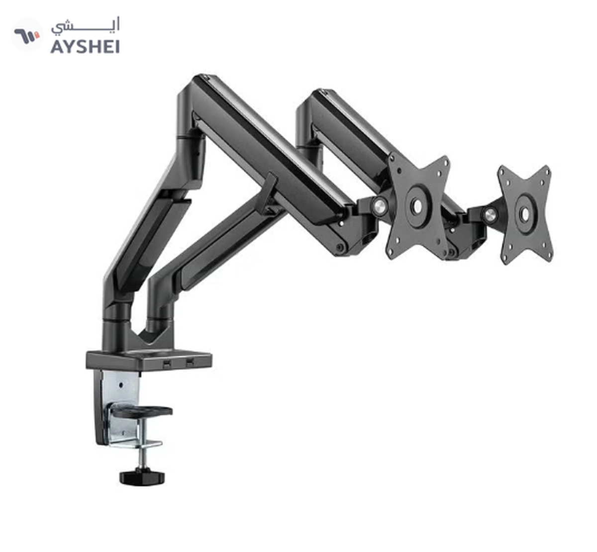 NAVODESK Monitor Desk Mount With Gas Spring Tech And USB Hub Midnight Grey Midnight Grey-2-2