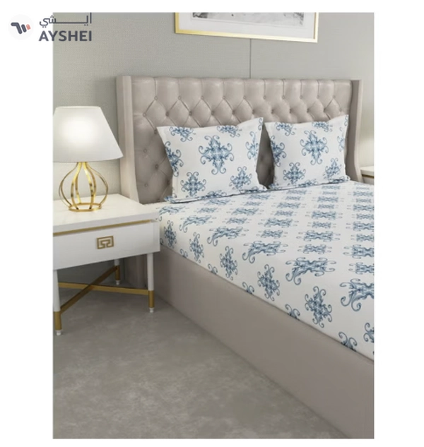 Raymond Home Queen Size Fitted Sheet Super Soft 152 TC Pure Cotton