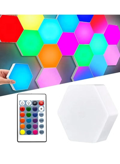 Yuwell Pack Of 6 Pcs RGB LED Wall Light With Remote Control Wireless LED Cabinet Light With Adjustable Brightness and Color Function Suitable For Kitchen, Bedroom, Study Room And Living Room-4