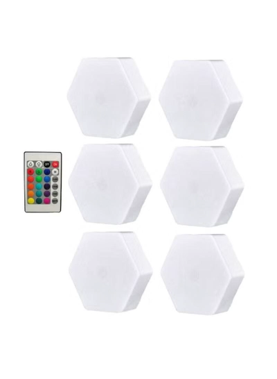 Yuwell Pack Of 6 Pcs RGB LED Wall Light With Remote Control Wireless LED Cabinet Light With Adjustable Brightness and Color Function Suitable For Kitchen, Bedroom, Study Room And Living Room-2