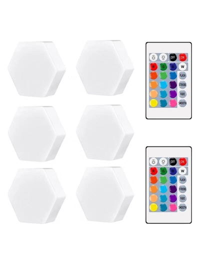 Yuwell Pack Of 6 Pcs RGB LED Wall Light With Remote Control Wireless LED Cabinet Light With Adjustable Brightness and Color Function Suitable For Kitchen, Bedroom, Study Room And Living Room-1