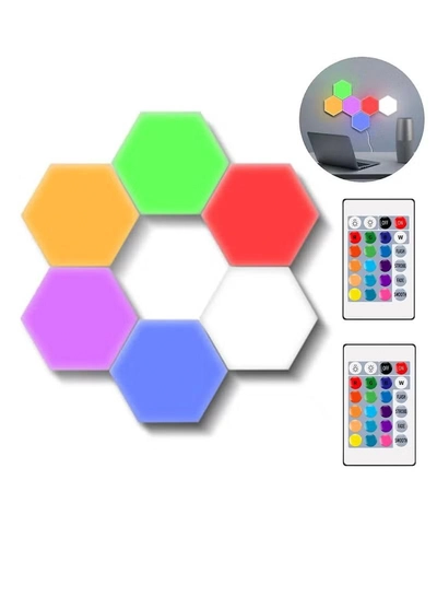 Yuwell Pack Of 6 Pcs RGB LED Wall Light With Remote Control Wireless LED Cabinet Light With Adjustable Brightness and Color Function Suitable For Kitchen, Bedroom, Study Room And Living Room-0