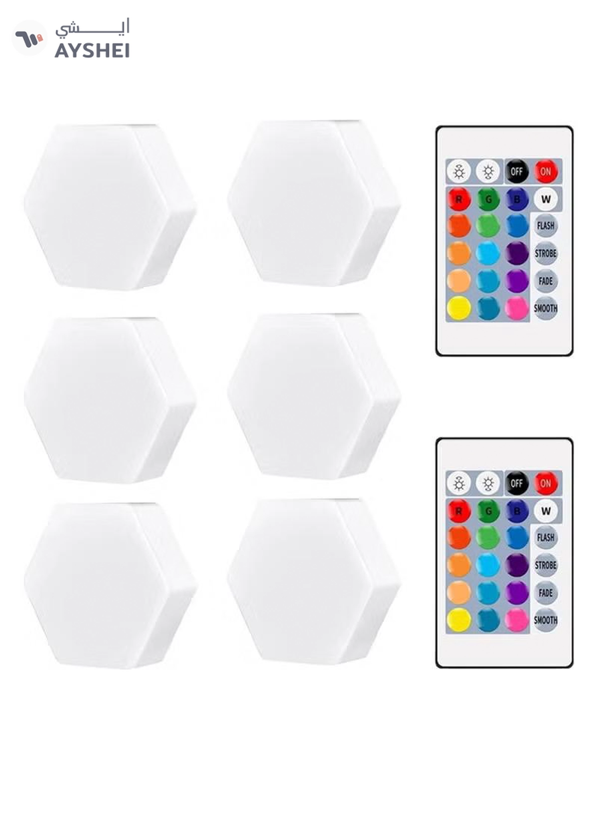 Yuwell Pack Of 6 Pcs RGB LED Wall Light With Remote Control Wireless LED Cabinet Light With Adjustable Brightness and Color Function Suitable For Kitchen, Bedroom, Study Room And Living Room-1-1