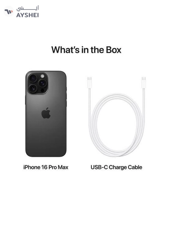 Apple iPhone 16 Pro Max 512GB Black Titanium 5G With FaceTime - Middle East Version