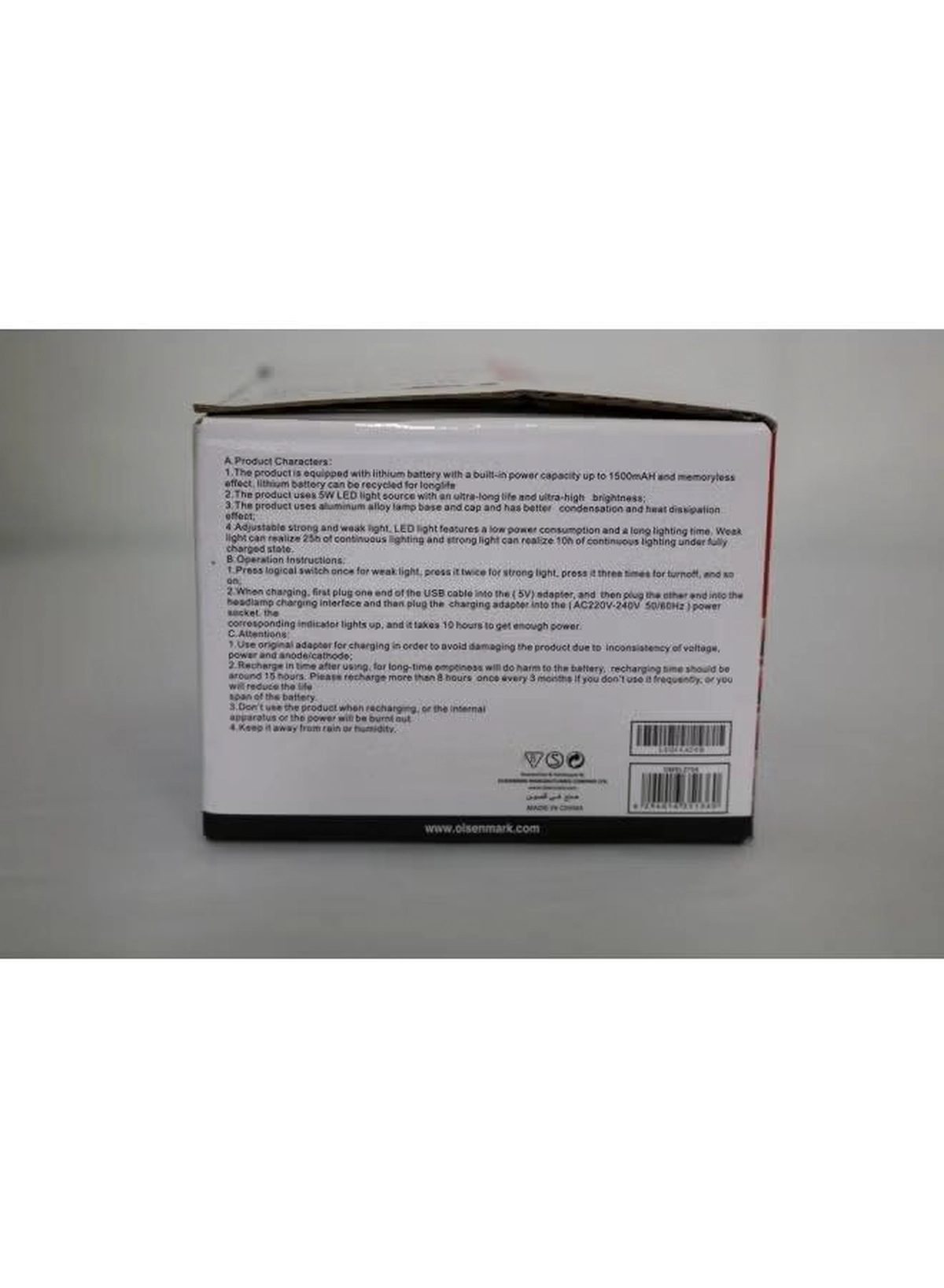 Olsenmark Rechargeable Head Light Black-2-2