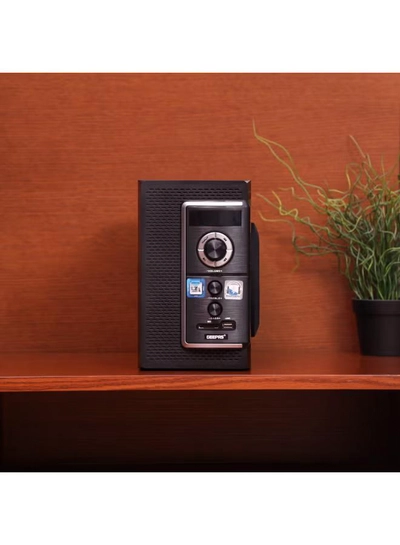 GEEPAS 2.0 Channel Multimedia Speaker System | Remote Control, USB Input, SD Card Reader, FM Radio, Bluetooth| LED Display, 30000W PMPO Speakers Unit | 2 Years Warranty GMS8585 Black GMS8585 Black-1
