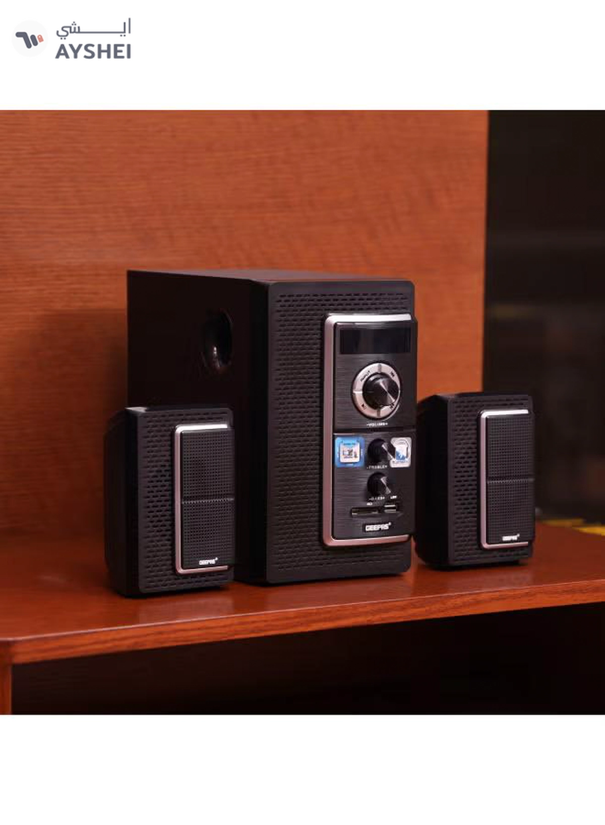 GEEPAS 2.0 Channel Multimedia Speaker System | Remote Control, USB Input, SD Card Reader, FM Radio, Bluetooth| LED Display, 30000W PMPO Speakers Unit | 2 Years Warranty GMS8585 Black GMS8585 Black-4-4