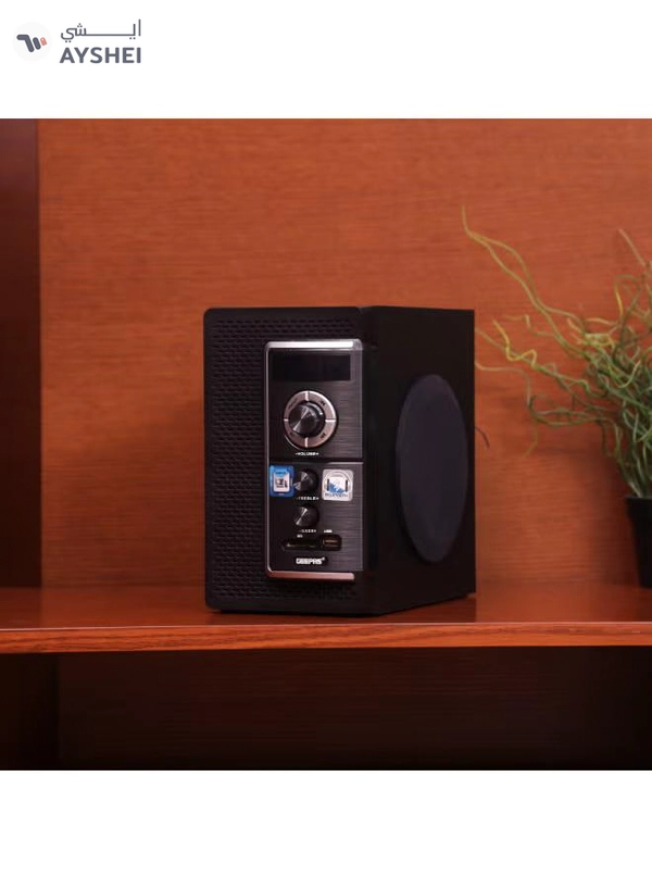 GEEPAS 2.0 Channel Multimedia Speaker System | Remote Control, USB Input, SD Card Reader, FM Radio, Bluetooth| LED Display, 30000W PMPO Speakers Unit | 2 Years Warranty GMS8585 Black GMS8585 Black