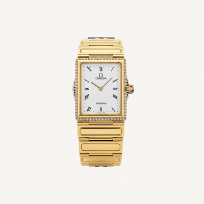 Omega Classic | Full Yellow Gold Vintage Bezel Diamond with White Dial | Used (Fair) | Year of production 2000 (Approximation) | No original box | No original papers-0