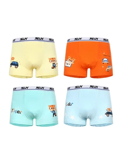 Babyqlo 4 Pack Tiger Printed Boxer Multicolour-0