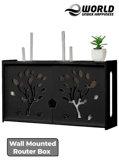 Eworld Stylish Wall-Mounted Router Rack for Wi-Fi Router-0