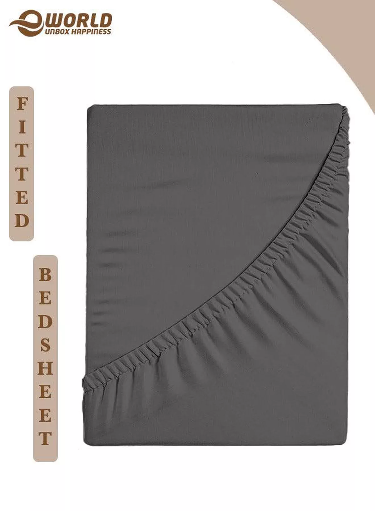 Grey Microfiber Fitted Bedsheet with Deep Pocket for a Snug Fit, Breathable, Machine Washable for Optimal Protection, Available in King, Queen and Single Sizes, Without Pillow Cover