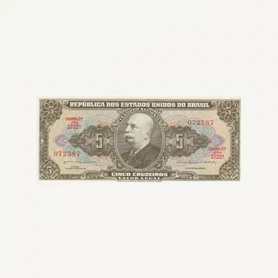 BRAZIL 5 CRUZEIROS BANKNOTE 1964-0