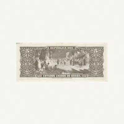 BRAZIL 5 CRUZEIROS BANKNOTE 1964-1