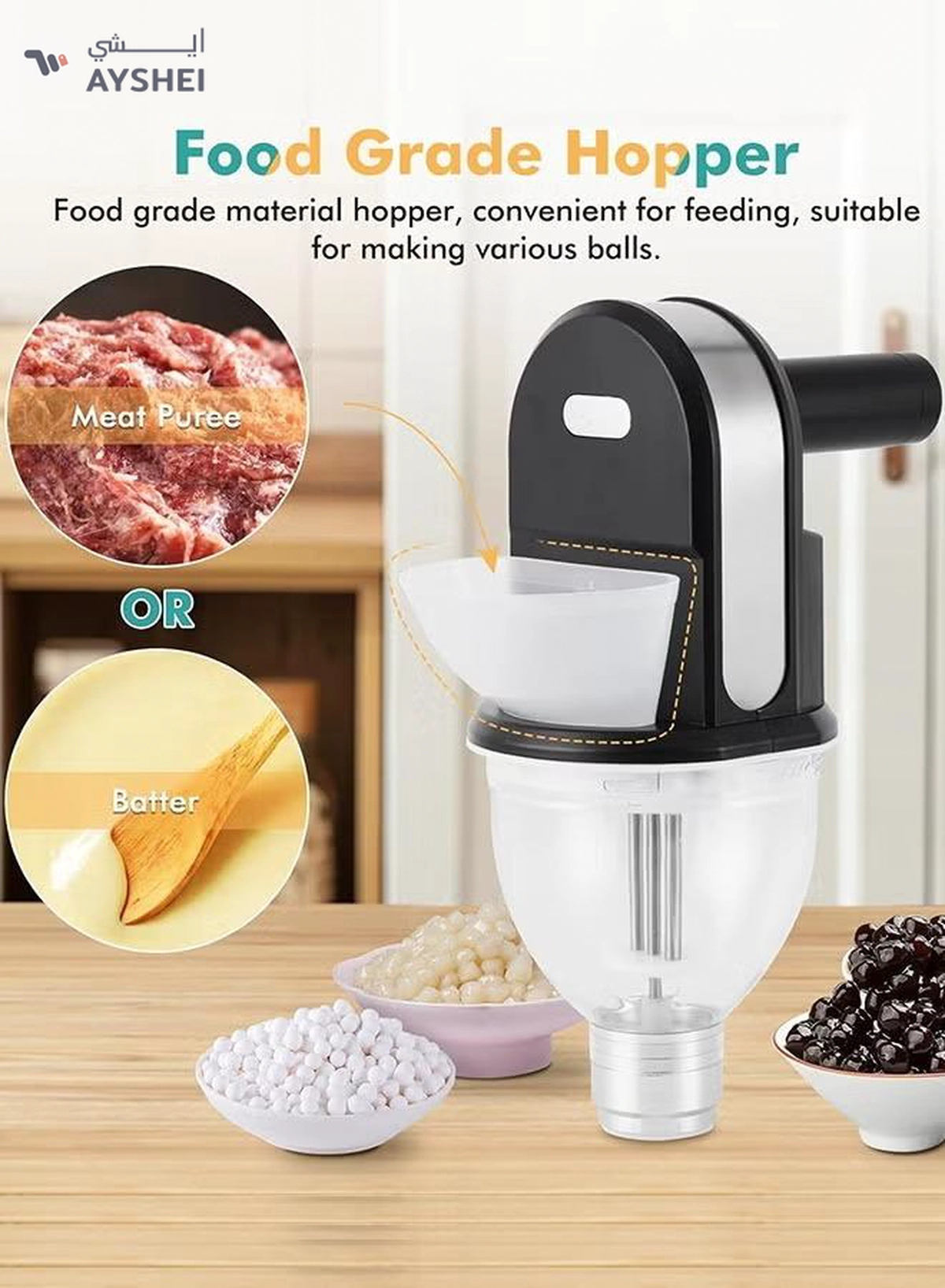 Eworld 3-in-1 Automatic Meatball and Sweet Dumpling Maker for Meat Balls, Fish Balls-2-2