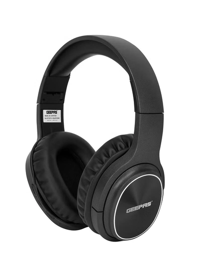 GEEPAS Bluetooth Headphone High-Quality Sound and 10 Hours Working Time| Wired & Wireless Use Improves Mobility and Flexibility| Hands Free Call, FM Radio, AUX Input| Comfortable, Modern and Foldable Design with Soft Earmuff | 2 Years Warranty Black-2