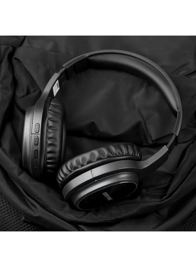 GEEPAS Bluetooth Headphone High-Quality Sound and 10 Hours Working Time| Wired & Wireless Use Improves Mobility and Flexibility| Hands Free Call, FM Radio, AUX Input| Comfortable, Modern and Foldable Design with Soft Earmuff | 2 Years Warranty Black-0