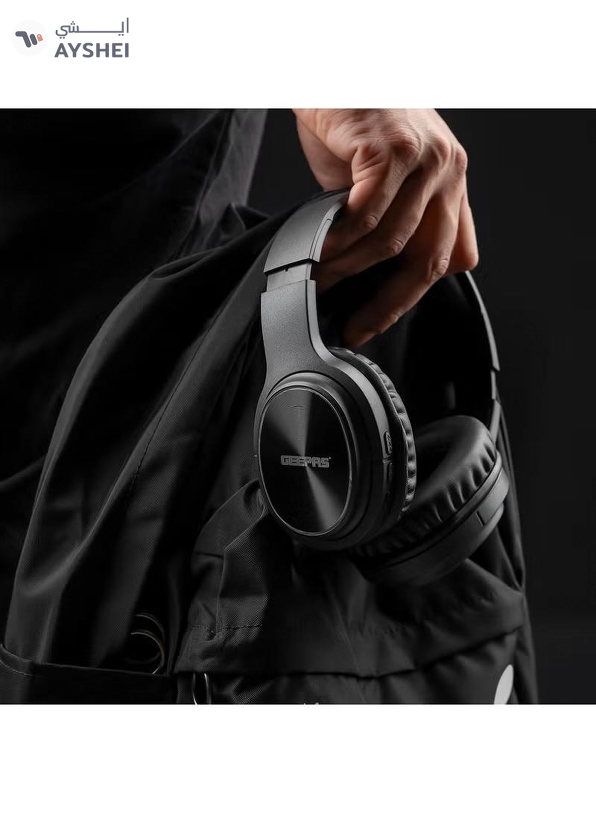 GEEPAS Bluetooth Headphone High-Quality Sound and 10 Hours Working Time| Wired & Wireless Use Improves Mobility and Flexibility| Hands Free Call, FM Radio, AUX Input| Comfortable, Modern and Foldable Design with Soft Earmuff | 2 Years Warranty Black-3-3