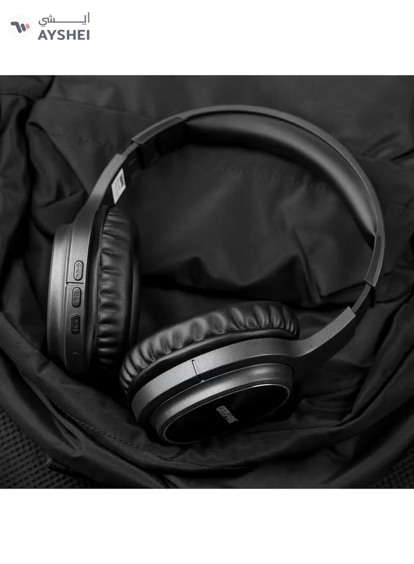 GEEPAS Bluetooth Headphone High-Quality Sound and 10 Hours Working Time| Wired & Wireless Use Improves Mobility and Flexibility| Hands Free Call, FM Radio, AUX Input| Comfortable, Modern and Foldable Design with Soft Earmuff | 2 Years Warranty Black