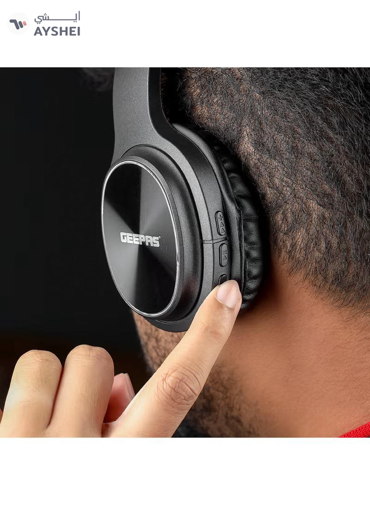 GEEPAS Bluetooth Headphone High-Quality Sound and 10 Hours Working Time| Wired & Wireless Use Improves Mobility and Flexibility| Hands Free Call, FM Radio, AUX Input| Comfortable, Modern and Foldable Design with Soft Earmuff | 2 Years Warranty Black-5-5