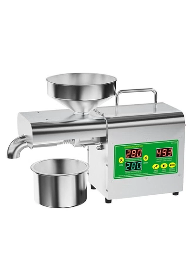 DubaiGallery Compact Electric Oil Press Machine with Digital Heating Control, Food Grade Stainless Steel Oil Extractor for Peanut Sesame Coconut and Sunflower Oil-5