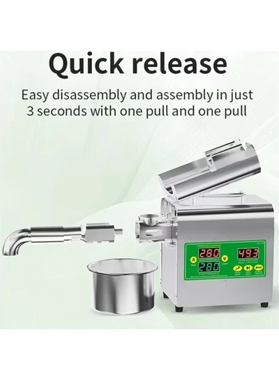 DubaiGallery Compact Electric Oil Press Machine with Digital Heating Control, Food Grade Stainless Steel Oil Extractor for Peanut Sesame Coconut and Sunflower Oil-2