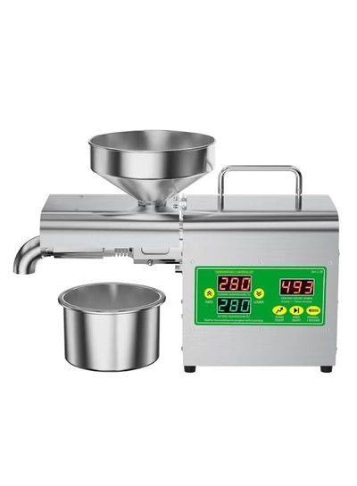 DubaiGallery Compact Electric Oil Press Machine with Digital Heating Control, Food Grade Stainless Steel Oil Extractor for Peanut Sesame Coconut and Sunflower Oil-4