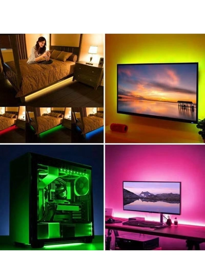 Yuwell 5M Smart LED Strip Light RGB App And Remote Control Colorful Rope Lighting For Home Decor Kitchen Bedroom Hotel Outdoor Bar Garden And Desktop Decoration Smart TV LED Backlights-5