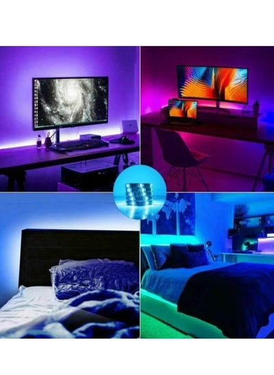 Yuwell 5M Smart LED Strip Light RGB App And Remote Control Colorful Rope Lighting For Home Decor Kitchen Bedroom Hotel Outdoor Bar Garden And Desktop Decoration Smart TV LED Backlights-2