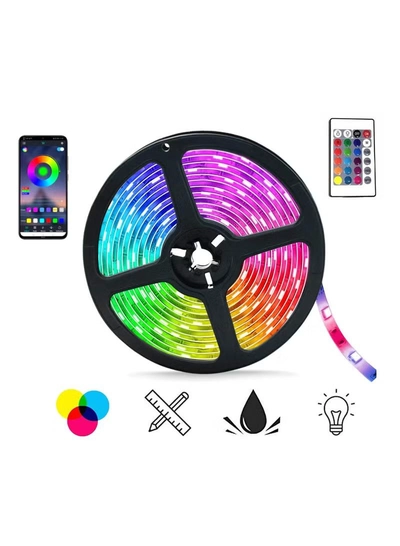 Yuwell 5M Smart LED Strip Light RGB App And Remote Control Colorful Rope Lighting For Home Decor Kitchen Bedroom Hotel Outdoor Bar Garden And Desktop Decoration Smart TV LED Backlights-0