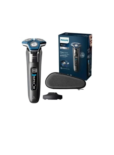 Philips Shaver Series 7000 - Wet & Dry Mens Electric Shaver with SkinIQ Technology, Pop-up Trimmer, Charging Stand, Travel Case and Cleaning Brush Model S7887 Grey-0