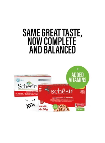 Schesir Cat Multi Pack Can Wet Food-Tuna With Shrimps Weight - 300g-1