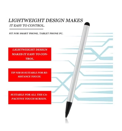 KOKO STORE Dual-Purpose Touchscreen Pen Silver-1