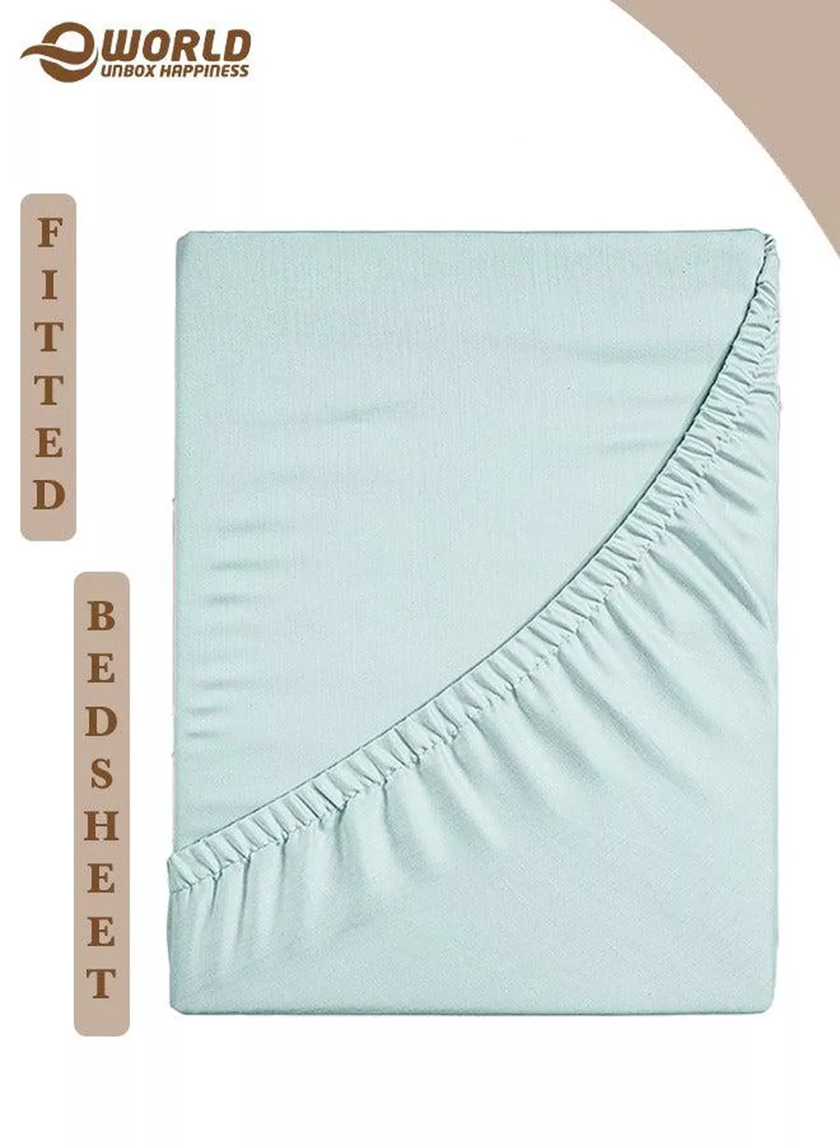 Pastel Green Microfiber Fitted Bedsheet with Deep Pocket for a Snug Fit, Breathable, Machine Washable for Optimal Protection, Available in King, Queen and Single Sizes, Without Pillow Cover