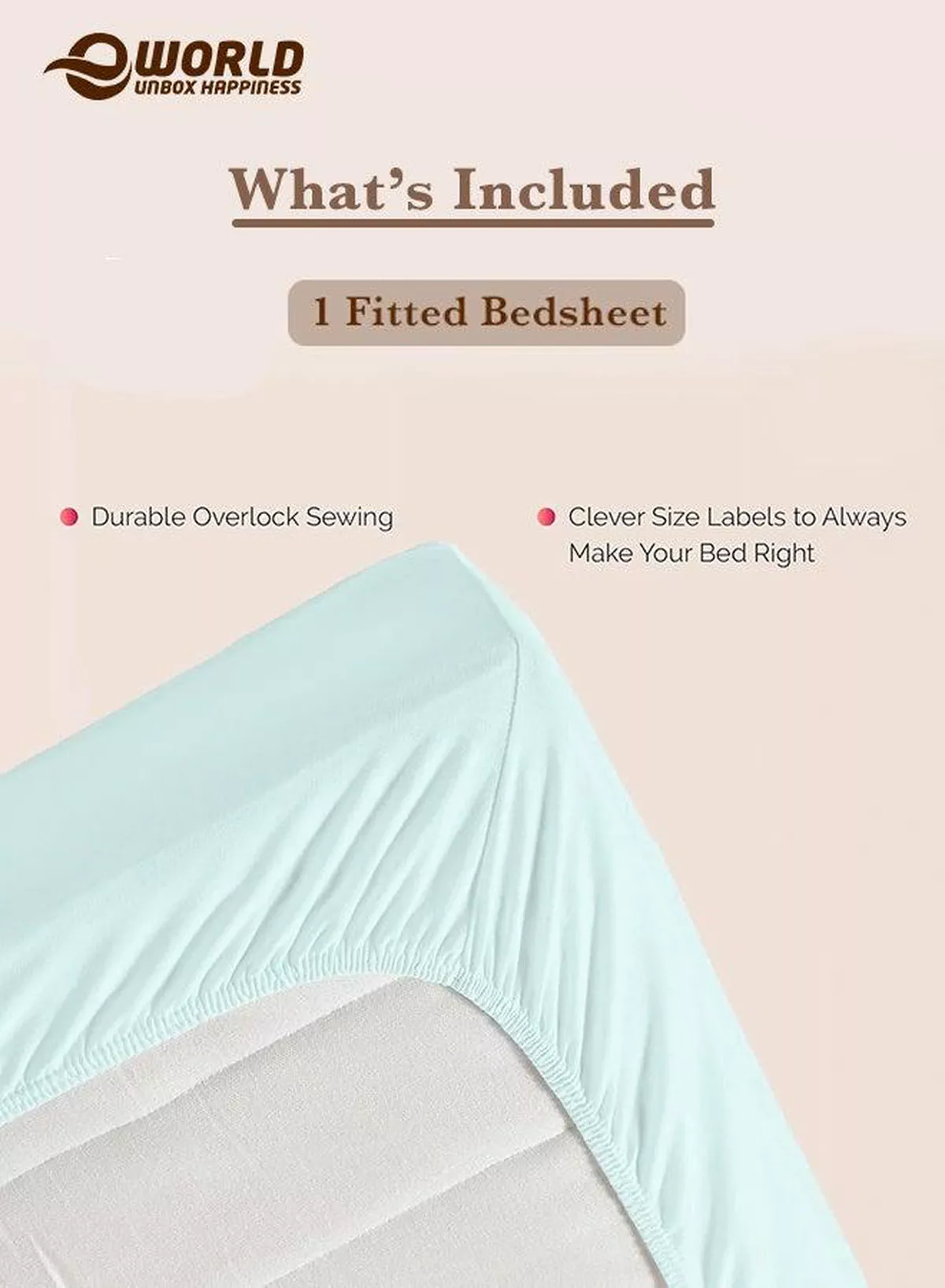 Pastel Green Microfiber Fitted Bedsheet with Deep Pocket for a Snug Fit, Breathable, Machine Washable for Optimal Protection, Available in King, Queen and Single Sizes, Without Pillow Cover-2-2