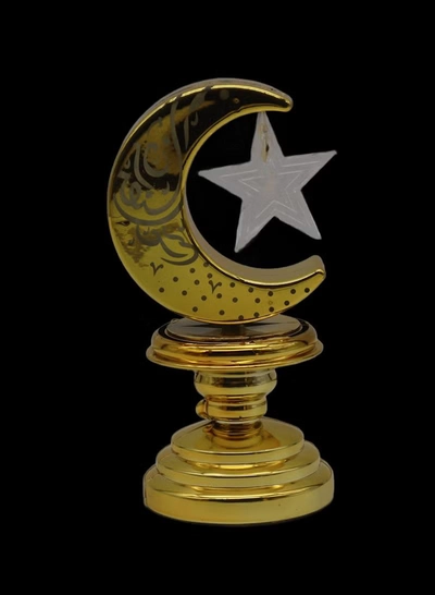 Yuwell Battery Operated Ramadan Decoration Light LED Moon Stars Decoration Night Light Desk Lamp For Indoor And Outdoor Decoration Led Lamp (AAAX3 Required Not Included)-2