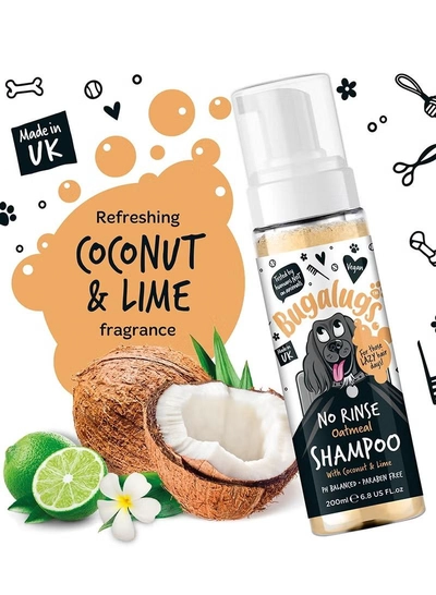  BUGALUGS Oatmeal Coconut & Lime No Rinse Dog Shampoo 200ml (6.8 Fl Oz)-2