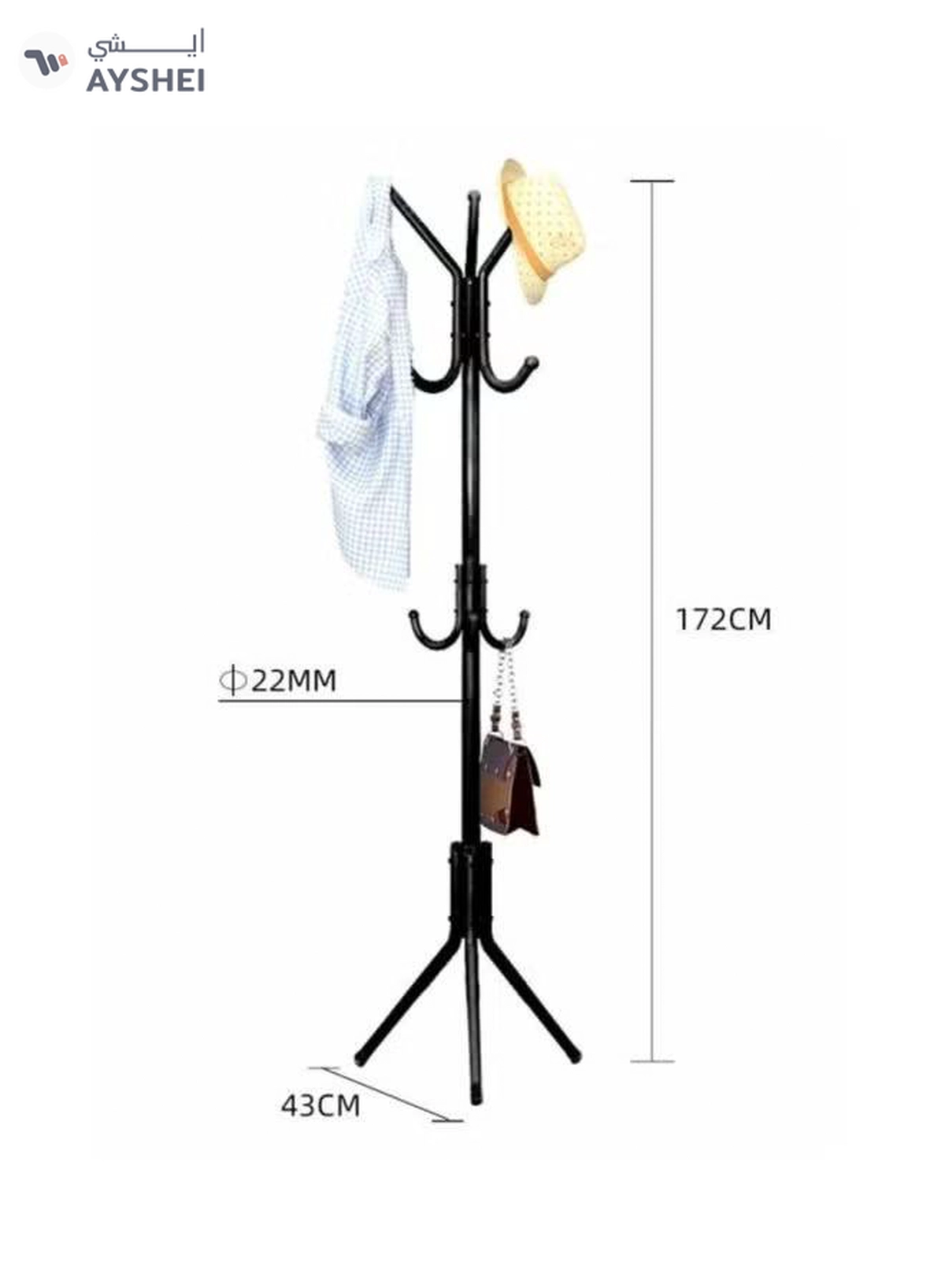 Falpro Metal Cloth Rack Clothes And Coat Hanger Rack Garments Rack Elegant White Free Standing Cloth Rack Black 172x43cm Black 172x43cm-3-3