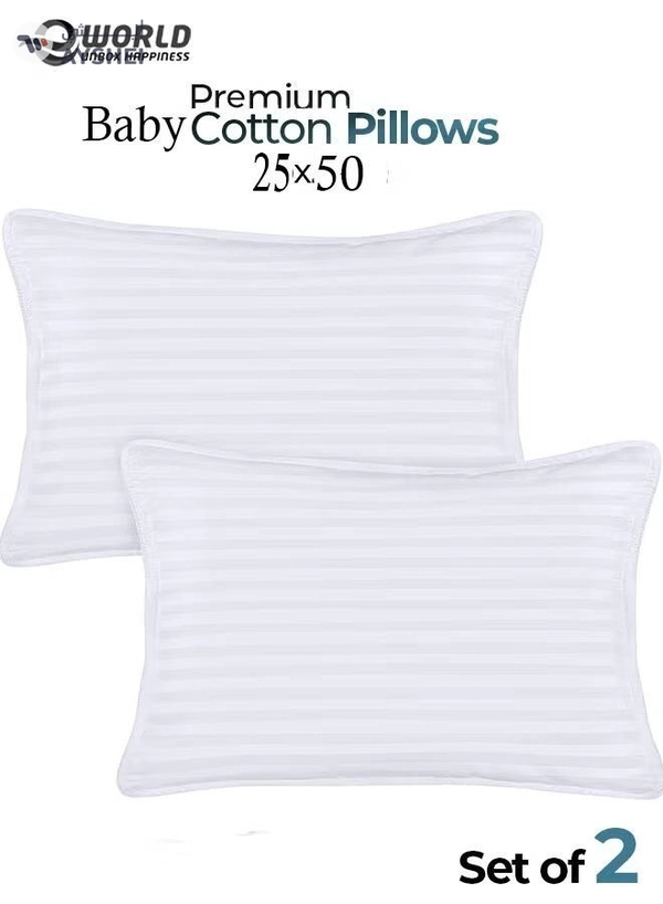Eworld Pack of 2 Toddler Baby Pillow Sleeping Cotton Blend Shell with Polyester Filling