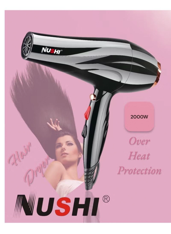 NUSHI Hair Dryer, 2000W, Ideal for Personal and Salon Use, The Ultimate Powerful Professional Blow Dryer