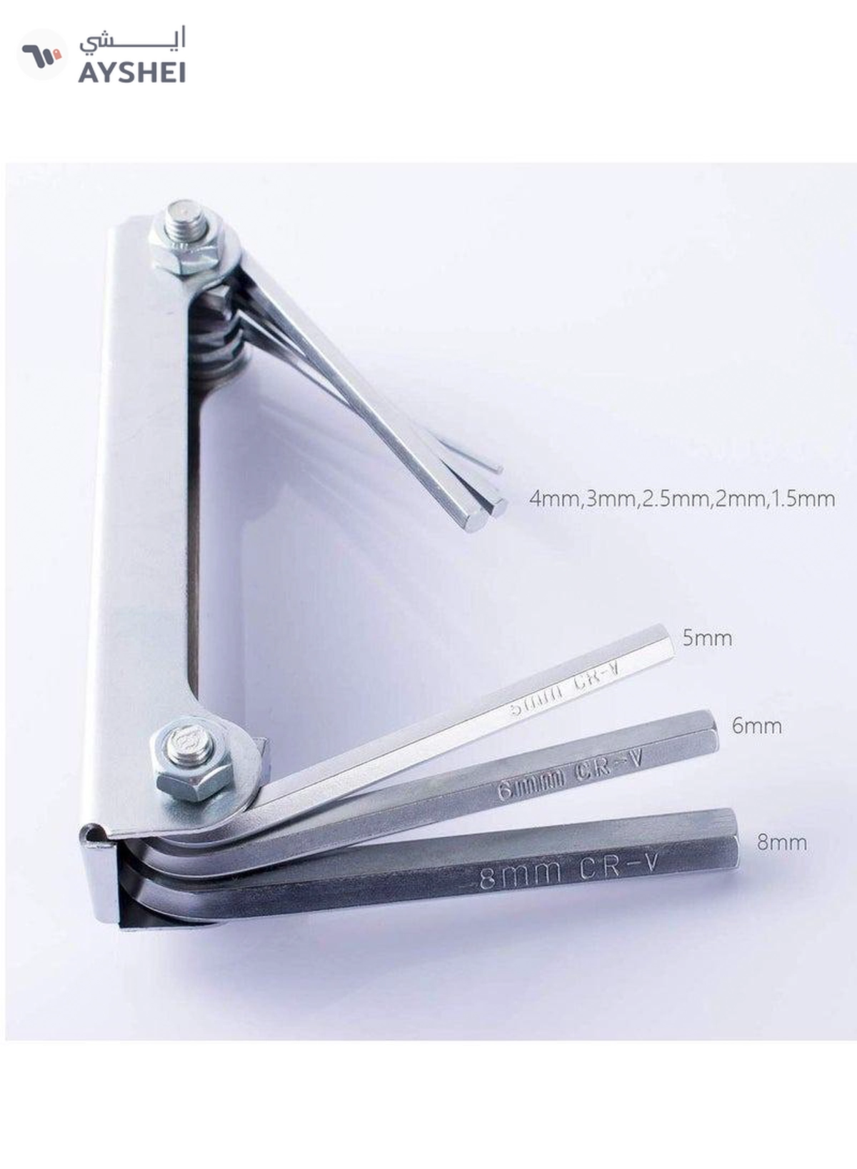 ABBASALI Folding Allen Key Set Metric 8 Pieces-3-3