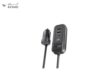 PROMATE iPhone 16 Car, Premium 120W DC Charger With Extended Fast-Charging Hub, Dual USB-C Power