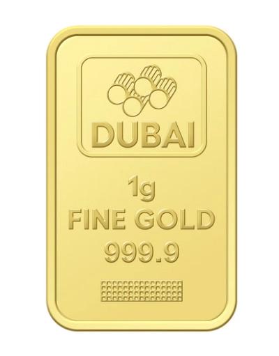Dubai 1g Pure 999.9 Fine Gold Bar 24KT-0