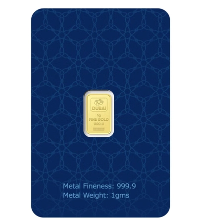 Dubai 1g Pure 999.9 Fine Gold Bar 24KT-2