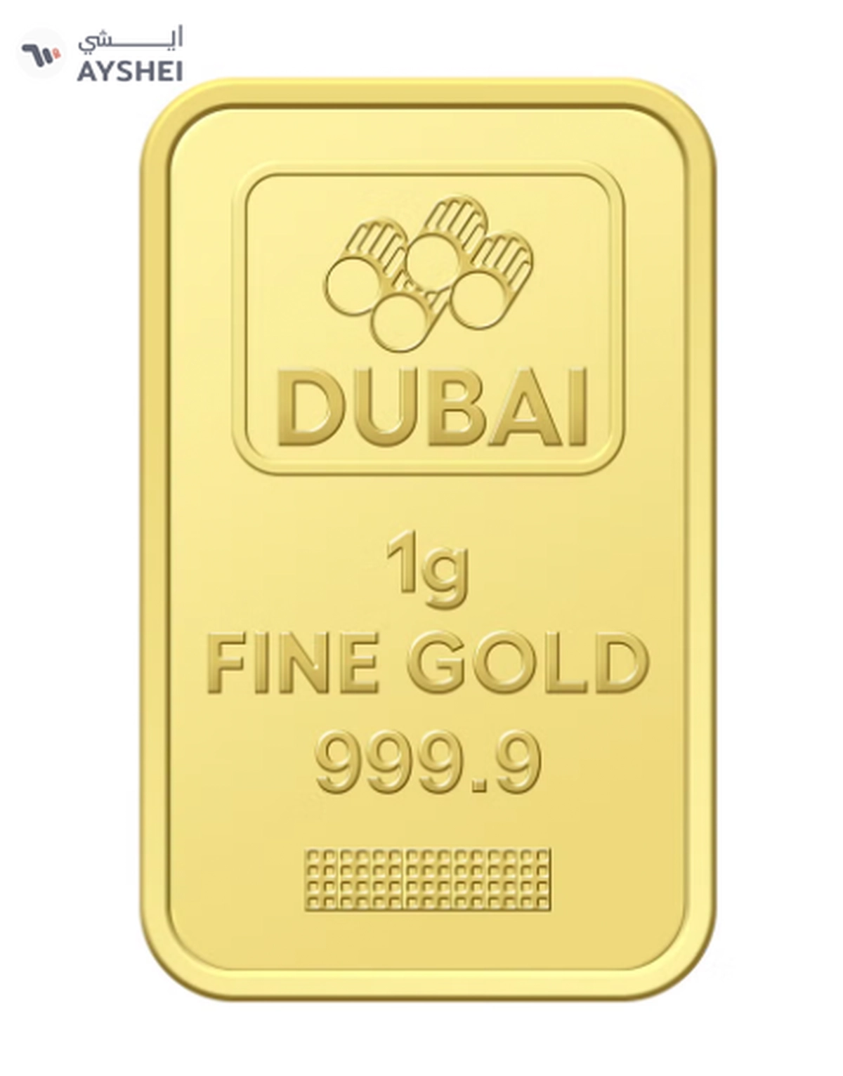Dubai 1g Pure 999.9 Fine Gold Bar 24KT-0-0