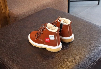 Babyqlo Brown lace up Boot shoes for Boys-2