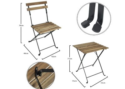 Yatai Decor Wood Chair and Table For your Perfect Home – Metal Folding Dining Table Set-1