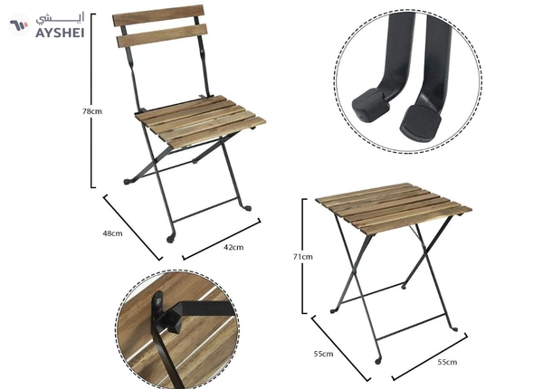 Yatai Decor Wood Chair and Table For your Perfect Home – Metal Folding Dining Table Set