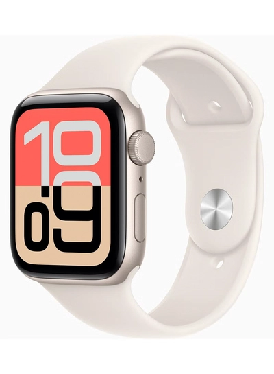 Apple Watch SE 3 GPS 44mm (TDRA Version) Starlight Aluminium Case With Starlight Sport Band - M/L-0